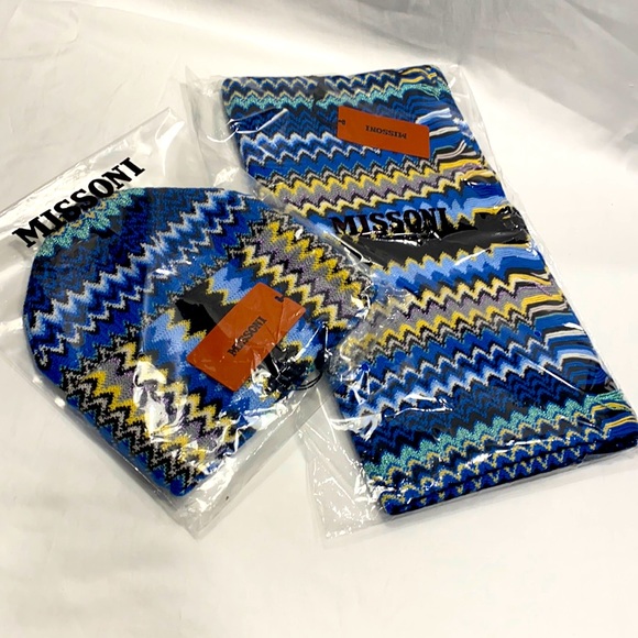 MISSONI Chevron Wool Blend Beanie & Scarf Set (2 Piece Set) - Picture 16 of 17